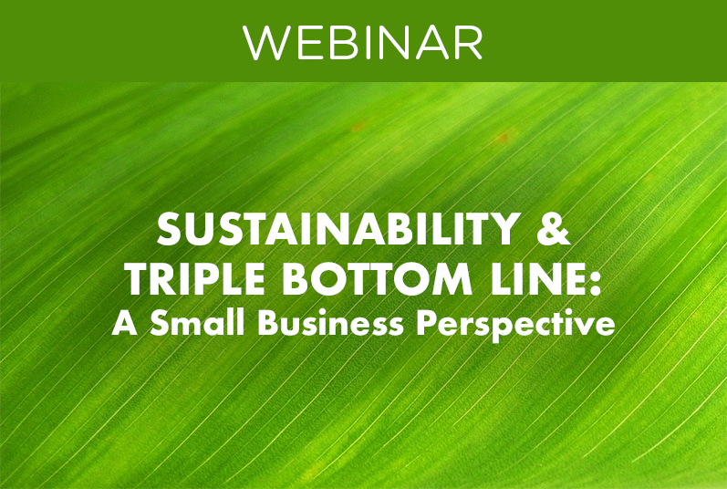 WEBINAR: Sustainability and Triple Bottom Line: A Small Business Perspective